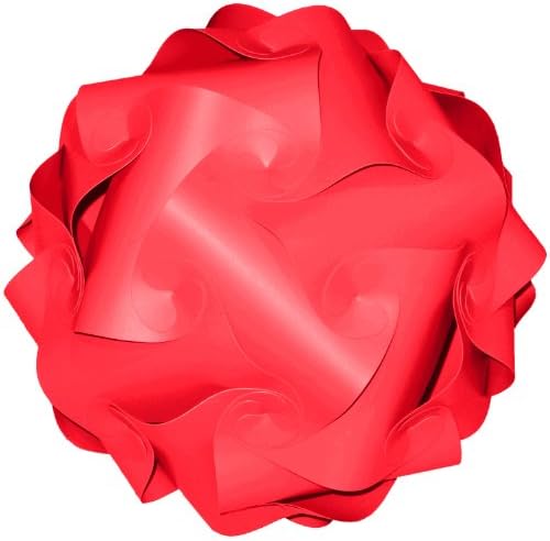 Songkran Jigsaw Lamp: Premium Modern Lamp Shade Kit - Red (XLarge - 17.5 inch)