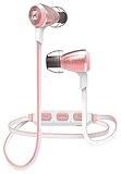 iHome iB29RGDC Wireless Bluetooth Metal Earbuds, Rose Gold