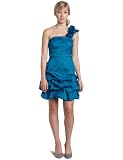 XOXO Juniors Rosette One Shoulder Pick Up Dress Teal 11