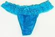 Ladies Low Rise Stretch Lace Thong Panties with Ruffle Hips - One Size Fits Most - 5 Colors