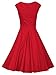 MUXXN Women's 1950s Vintage Retro Capshoulder Party Swing Dress (L, Red)