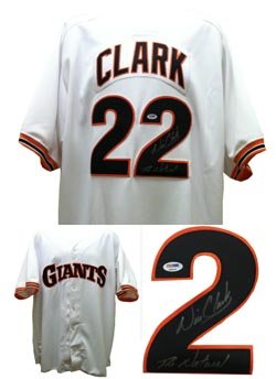 Signed Will Clark San Francisco Giants Jersey PSA DNA COA 6 x All-Star Giants 1st Baseman and 1989 NLCS MVP. Fan favorite. Known as 