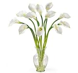 Nearly Natural Calla Lilly Liquid Illusion Silk Flower Arrangement