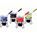 BERGNER 12 tlg. Schokoladen-Fondue-Set mit Teelichtern - Schokofondue