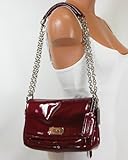 Coach Chelsea Patent Leather Flap Bag Handbag Wine