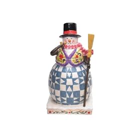 Certified International Winter Folk 14-1 2-Inch 3-D Snowman Cookie Jar with Broom by Certified International
