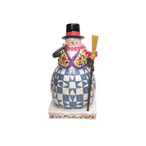 Certified International Winter Folk 14-1 2-Inch 3-D Snowman Cookie Jar with Broom by