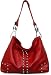 Womens Red Studded Hobo Style Fashion Handbag