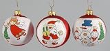 6 bemalte Christbaumkugeln 3 Motive 7cm #XW131519