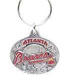 Pewter MLB Team Design Key Ring - Atlanta Braves