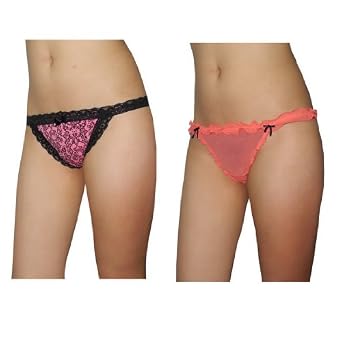 Buy 2 PACK: Ladies Sexy Stretch Panties G String Thong Knickers - Multicolor by Knickers