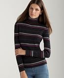 Charter Club Striped Turtleneck Top