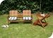 Wooden Trolley and Jack and Jill Bench