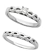 14K White Gold Diamond Solitaire Wedding Set - 0.15 Ct.