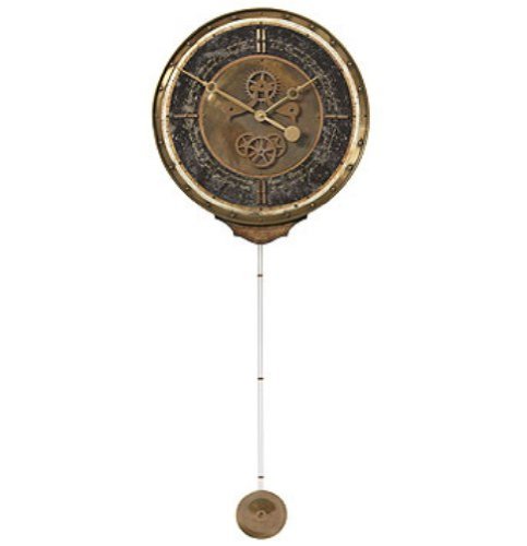 Timeworks Leonardo Collection Wall Clock, Chronograph with Long Pendulum, Black, 18-Inches x 45-Inches