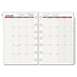 Tabbed Month-In-View Dated Calendar Refill, 8-1/2x11
