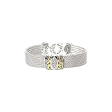 14K Yellow Gold and Sterling Silver 1/3 ct. Diamond Bracelet - 8''