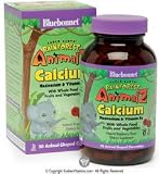 Bluebonnet Kosher Super Earth Rainforest Animalz Calcium Magnesium & Vitamin D3 Natural Vanilla Swirl Flavor 90 Chewable Tablets