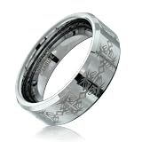 mens crosses jewelry:Bling Jewelry Celtic Cross Mens Tungsten Carbide Beveled Edge Wedding Ring Band 8mm size 14