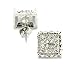 Mens Silver Tone Clear Cz Cube Iced Out Hip Hop Micro Pave Stud Earrings