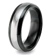 Domed Black Plated Polished Tungsten Carbide Ring (7.0mm) - Sizes 8 - 13