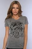 Obey The Le Tigre Burnout Tee in Heather Gray,T-shirts for Women