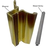 Gold Frameless Shower Door Handle with Magnet and Stainless Steel Strike Plate - Set