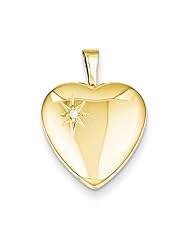 Gold Plated Sterling Silver & Diamond 16mm Heart Locket