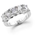 14K White Gold 1.50 ctw. Five - Stone Diamond Wedding / Anniversary Band (G-H;SI1-2)
