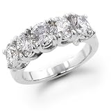 14K White Gold 1.50 ctw. Five - Stone Diamond Wedding / Anniversary Band (G-H;SI1-2)
