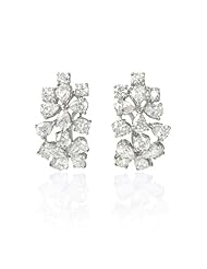 Diamond 18k White Gold Cluster Earrings
