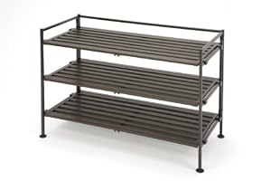 Seville Classics Resin-Wood Composite Utility Shoe Rack,single pack