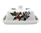 Portmeirion Holly and Ivy Butter Dish with Handle Top
