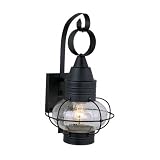 Onion - 1 Light Small Nautical Outdoor Lighting Wall Lamp Fixture - Textured Black - B2538