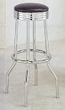 Set of 2 50's Retro Nostalgic Style Black Bar Stools - 29