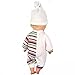 Mingao 14 Inches High Simulation Baby Doll's Clothes Blue Stripes Rompers Suit with Hat