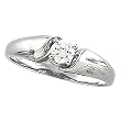 14K White Gold Diamond Solitaire Engagement Ring - 0.25 Ct.