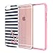 iPhone 6 6s Case, True Color® Nautical Coral Anchor on Stripes Printed on Clear Transparent Hybrid Cover Hard +Soft Slim Thin Durable Protective Shockproof TPU Bumper +Stylus +Screen Protector - Pink