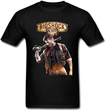 ESORRW Men's Design Bioshock Infinite Poster Graphic Tee Shirt Black XXXL