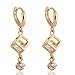 Yazilind Charming Unique Design Smooth 14K Gold Filled Clear Cubic Zirconia Dangle Drop Earrings Women