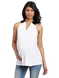 Maternal America Womens Maternity  Embellished Collar Top