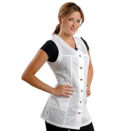 JMT Beauty Sleeveless White Salon Smock