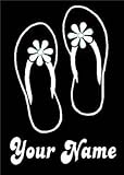 Personalized FLIP FLOPS White Vinyl Sandals STICKERS/DECALS