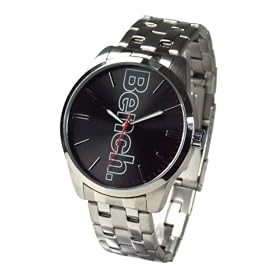 Bench BC0024BK Stainless Steel Bracelet Watch with Black Dial