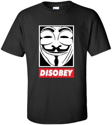 Disobey - V for Vendetta T-shirt (Large, Black)