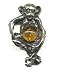 Sterling Silver Cognac Amber Brooch