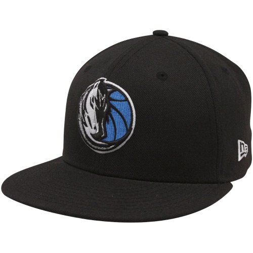 New Era Dallas Mavericks Black Primary Logo 59FIFTY Flat Bill Fitted Hat (7 3/8)