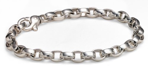 Sterling Silver Men's Open Link Bracelet, 8.5 by Zina