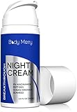 Anti Aging Night Cream Moisturizer with 5% Niacinamide + Best Natural & Organic Ingredients like Hyaluronic Acid + Ocean Minerals + Seaweed to Fight Wrinkles, Lines, Acne & Spots - 3.4 oz - Body Merry