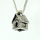 Birdhouse Bell Pendant With Chain